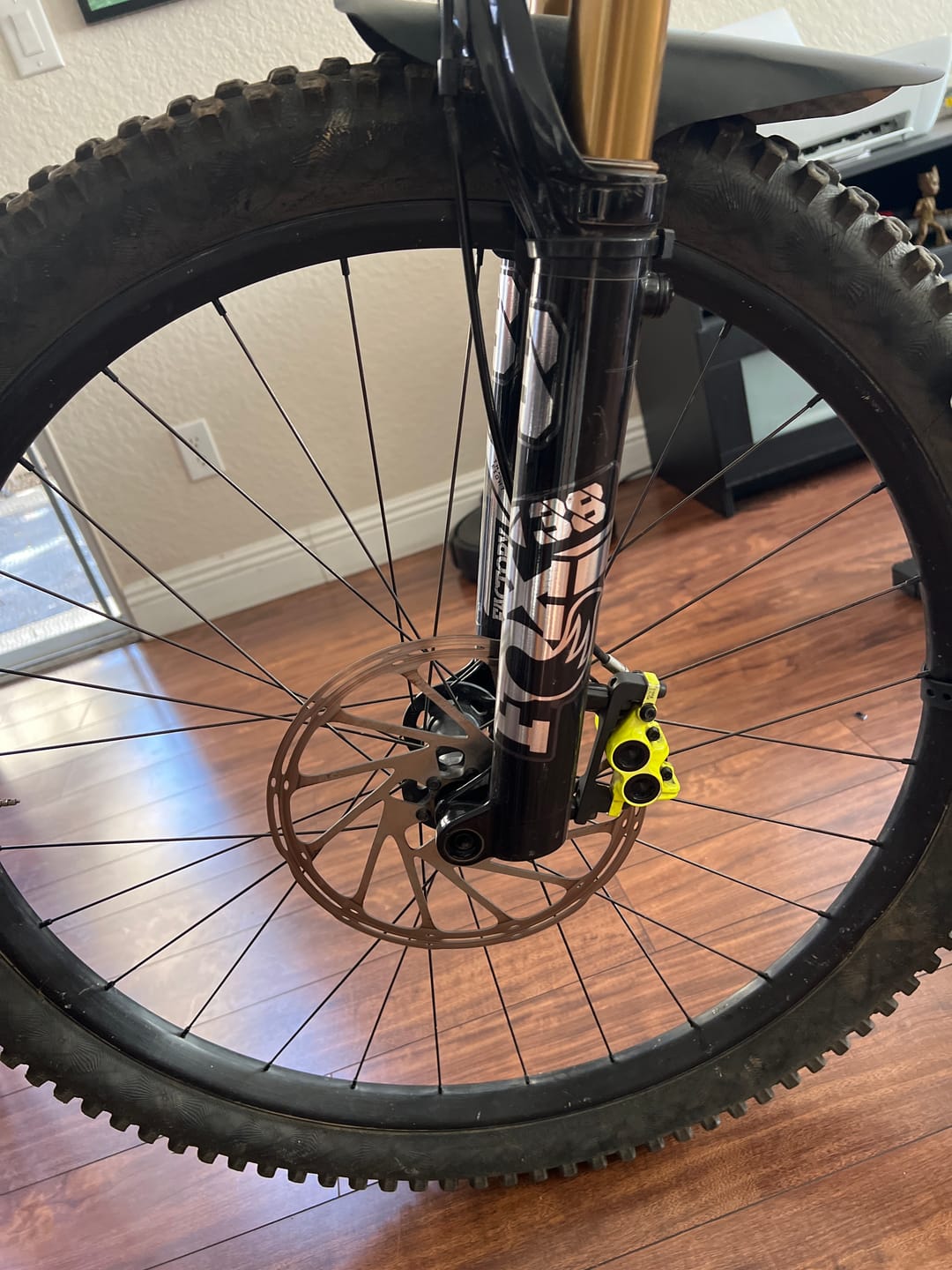 Customer photo review of Metallic Fox 38 Factory Fork Decal