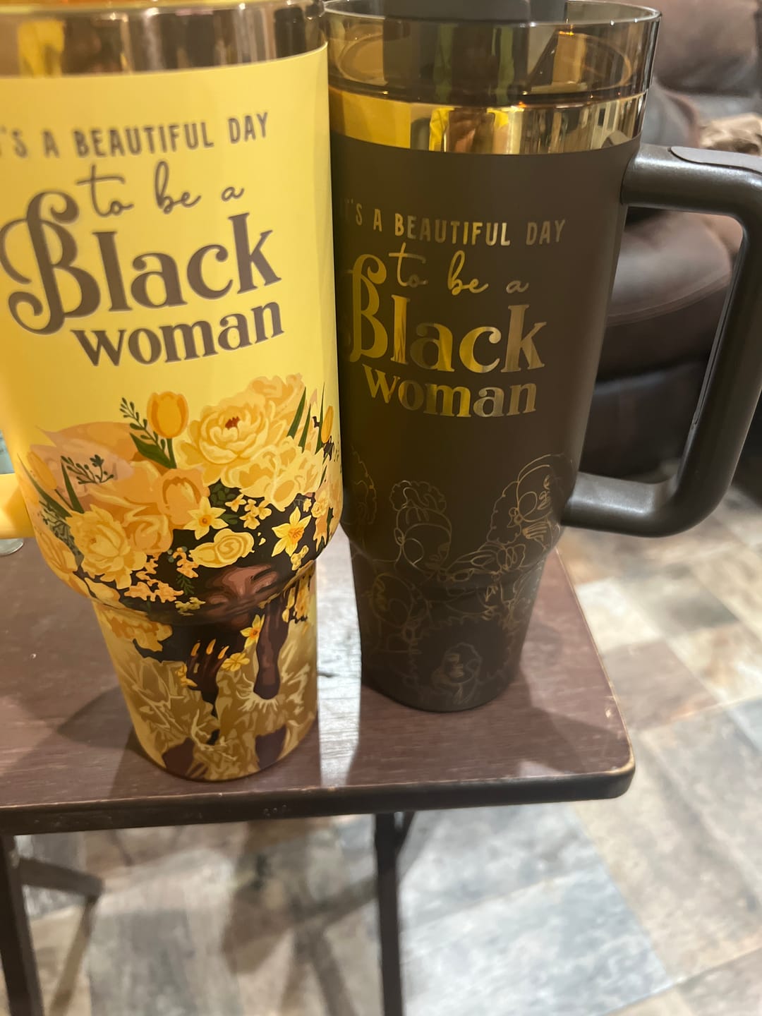 Customer photo review of "Brown Sugar" Insulated Tumbler – "It's a Beautiful Day to be a Black Woman"