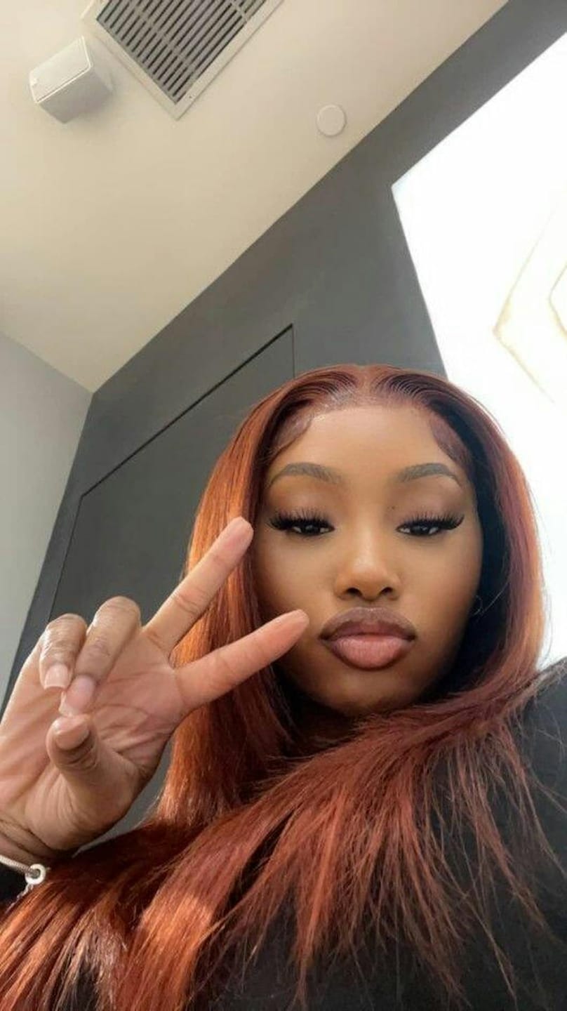 Customer photo review of Wavymy Wear & Go Reddish Brown 7x5 Glueless Lace Wigs Human Hair 180% Density