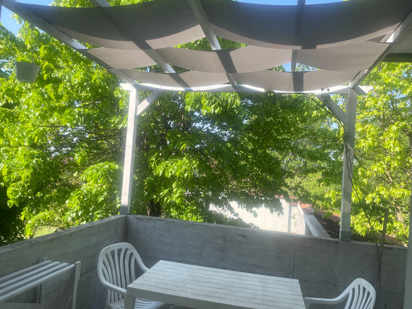 Customer photo review of Tessuto tela in textilene ombreggiante onda gazebo frangivista da esterno altezza 60 cm a metraggio