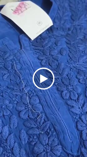 Customer video review of Mehr Royal Blue Crepe Silk Kurta