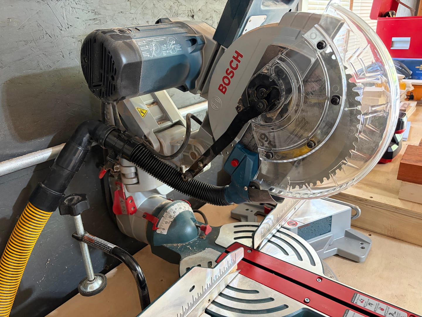 Customer photo review of Dust Collection Chute for Bosch Axial Glide Miter Saw