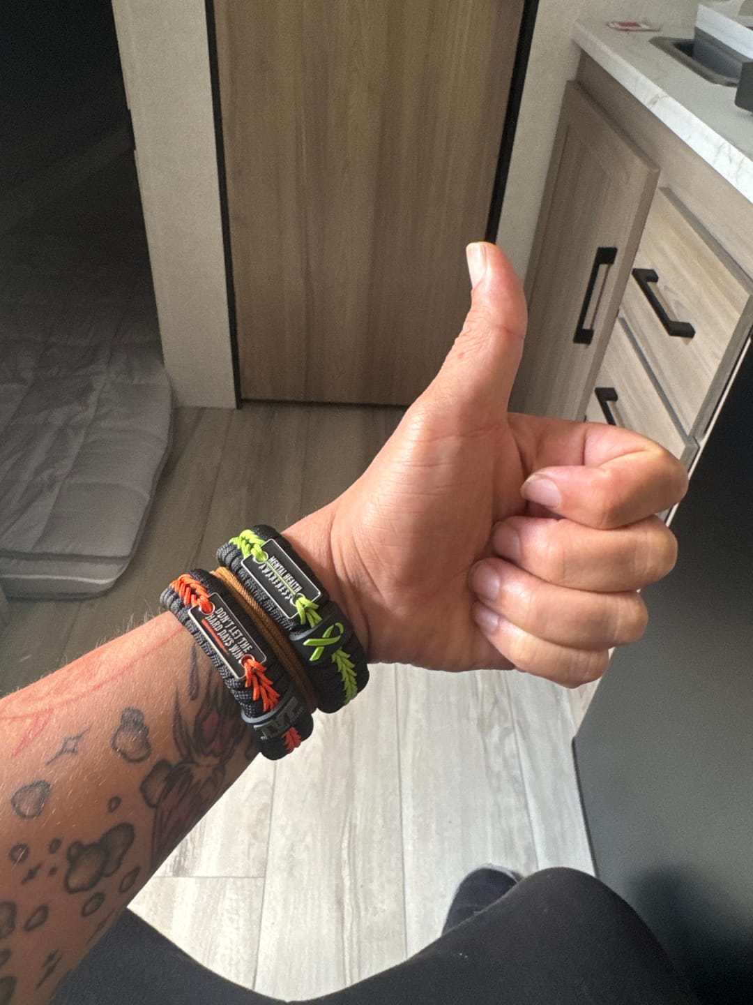 Customer photo review of Mental Health Awareness - Paracord Bracelet