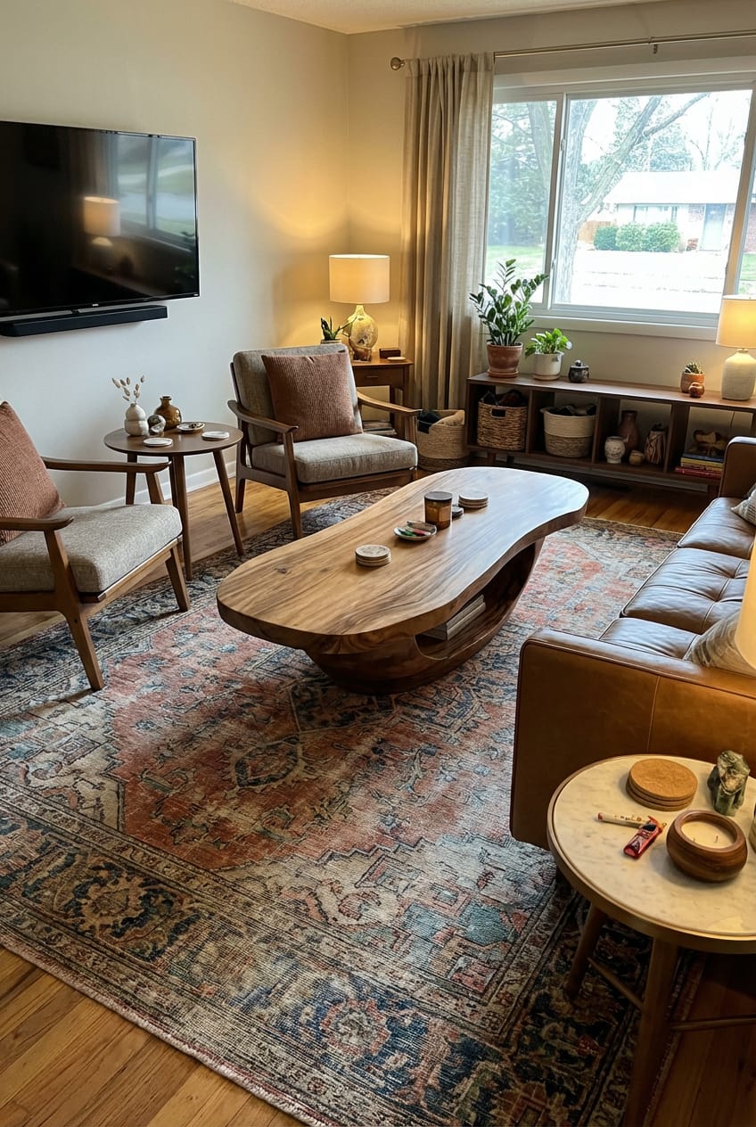 Customer photo review of Sculptural Oval Coffee Table with Open Curve Base