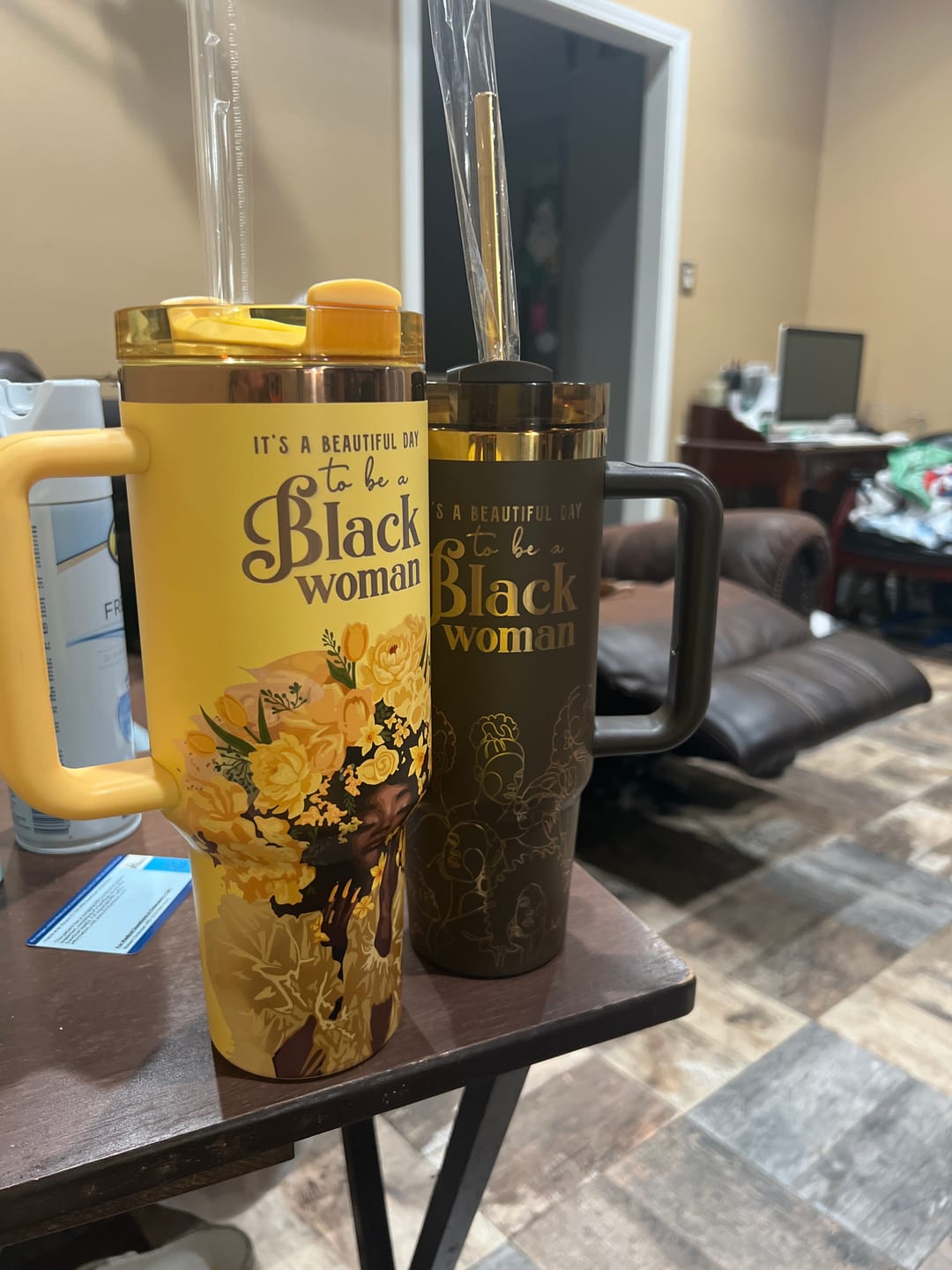 Customer photo review of "Brown Sugar" Insulated Tumbler – "It's a Beautiful Day to be a Black Woman"