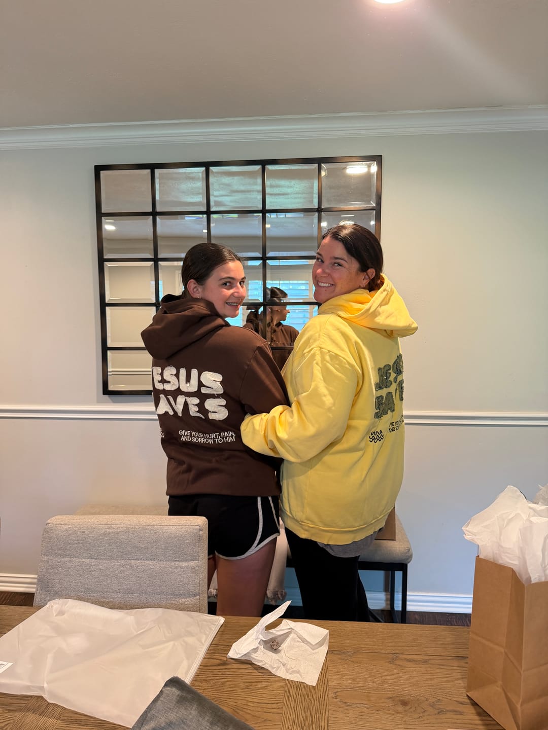 Customer photo review of Jesus Saves Patchwork Hoodie