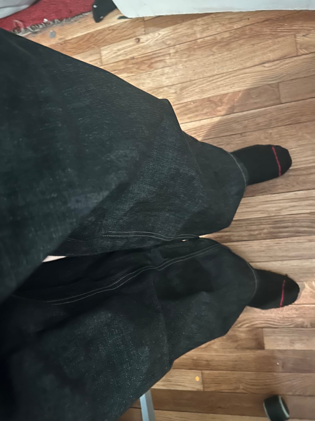 Customer photo review of Raw Black Selvedge Denim
