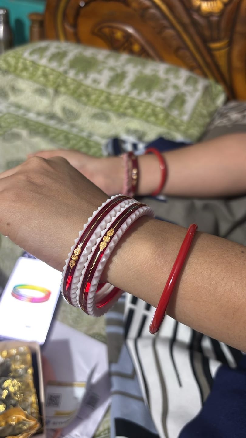 Customer photo review of Red – “Crimson Charm Women’s Bangle” (Pack of 1 Pair) (2 pis)