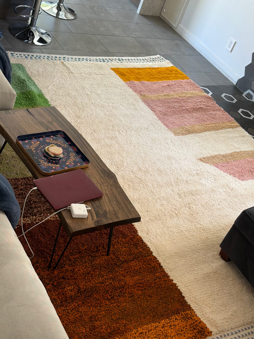 Customer photo review of Color Block Moroccan Rug – Handmade Wool Carpet
