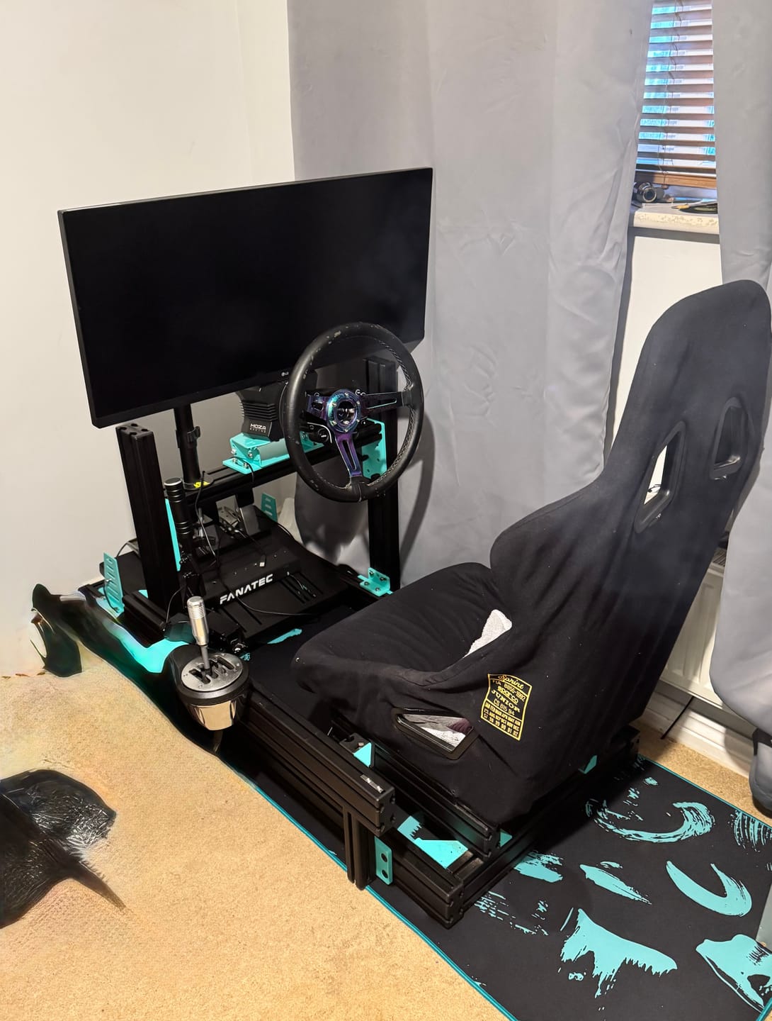 Customer photo review of Simulator Floor Mat - Jimmy Broadbent Edition