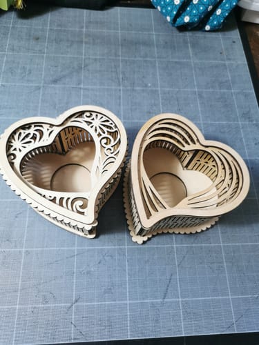 Customer photo review of Heart candle holder 4 bundle laser cut svg file