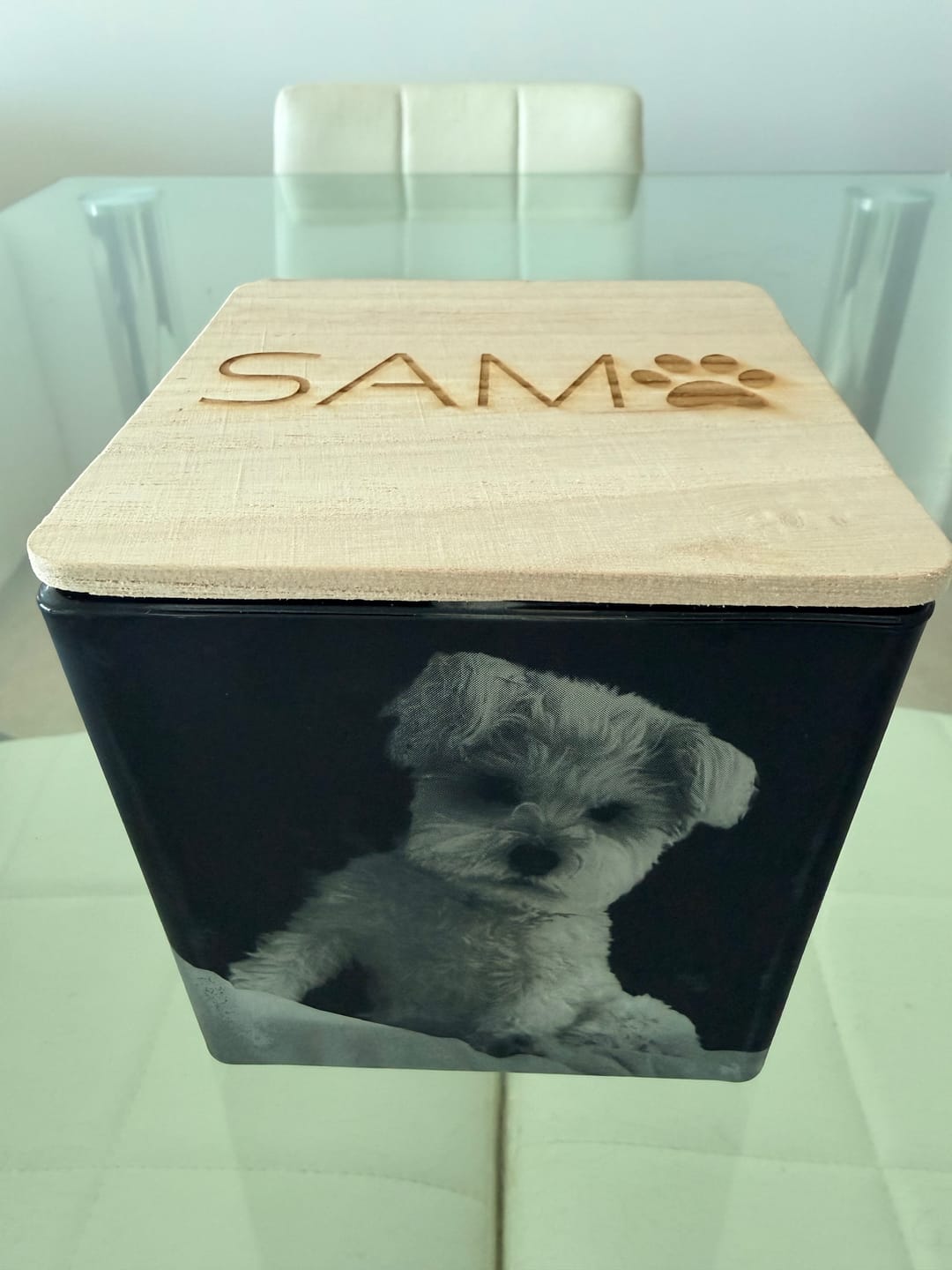 Customer photo review of CUSTOM PET CANDLE