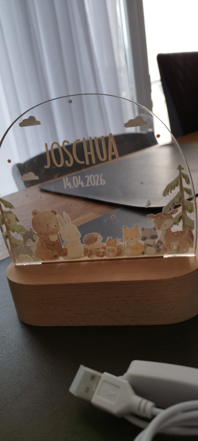 Customer photo review of Nachtlicht Kinder personalisiert - Niedliche Waldtiere