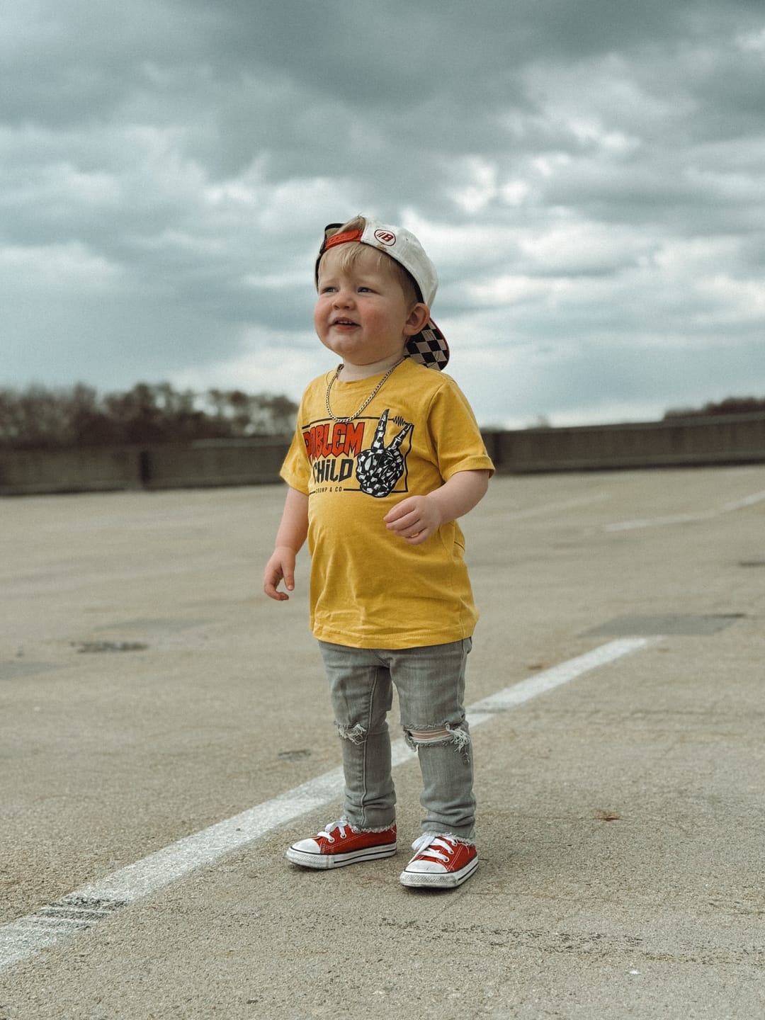 Customer photo review of Problem Child | Mustard Graphic T-Shirt