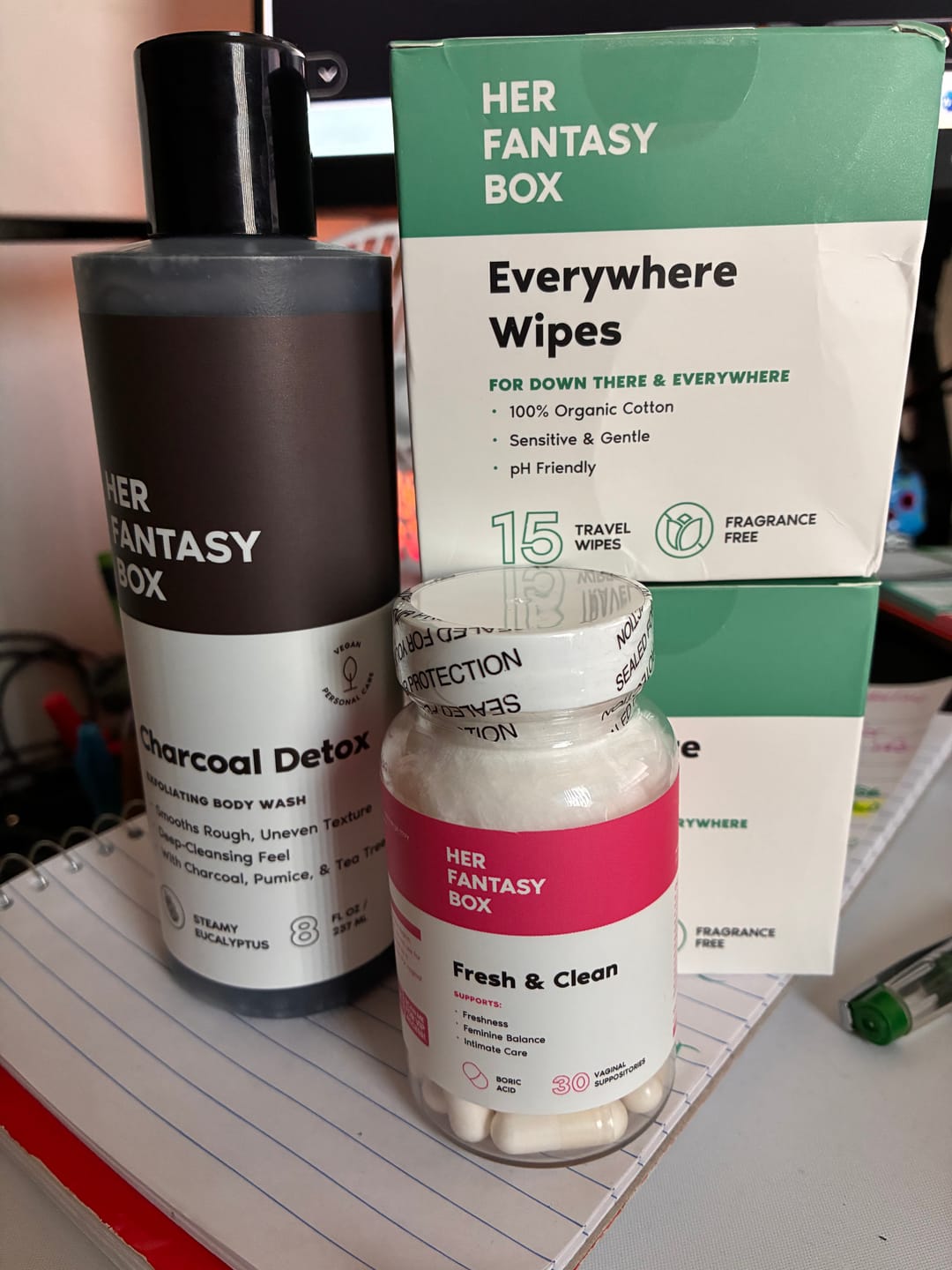 Customer photo review of The Fresh & Clean Kit - Boric Acid Vaginal Wash & Suppository Duo