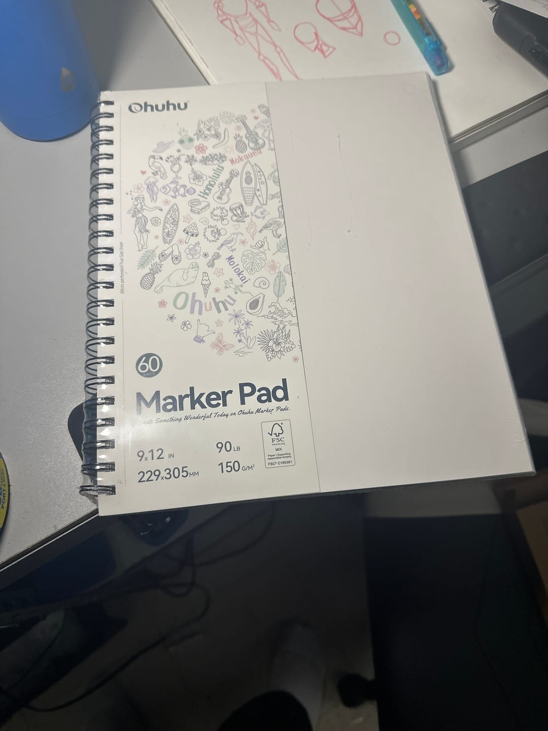 Customer photo review of Ohuhu Bleedproof Double-Sided Marker Pad, Spiral-Bound