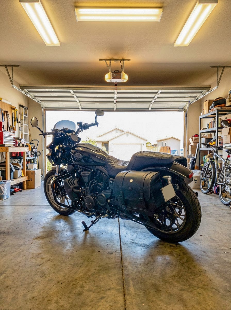Customer photo review of 14L - Viper Medium Shock Cutout Harley Nightster RH975/S Leather Motorcycle Saddlebags