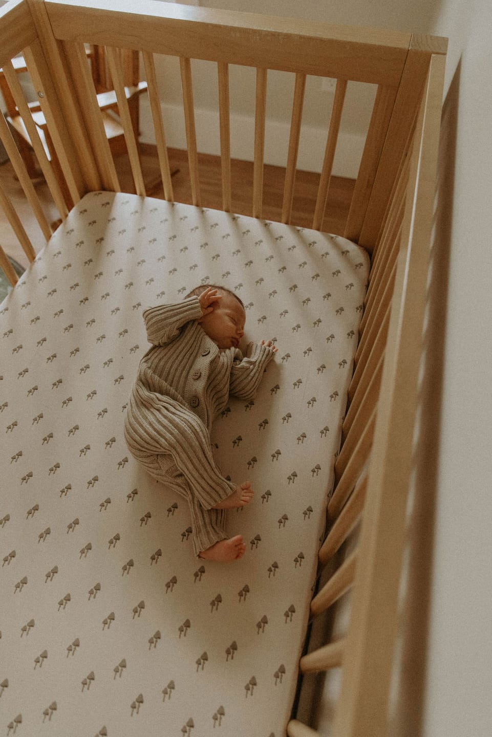 Customer photo review of Little B's Chunky Rib Baby Jumpsuit - Oak