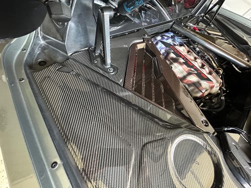 Customer photo review of Chevrolet Corvette C8 DRY CARBON FIBER Engine Bay Corner Vent Cover