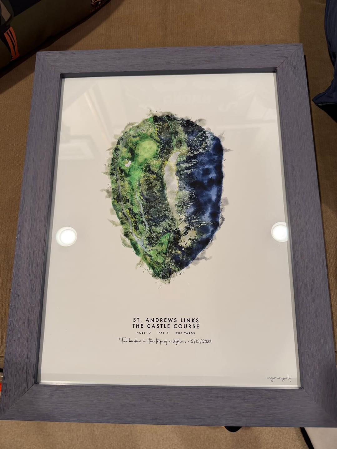 Customer photo review of Custom Golf Artwork – Personalized Print of Any Golf Course and Hole