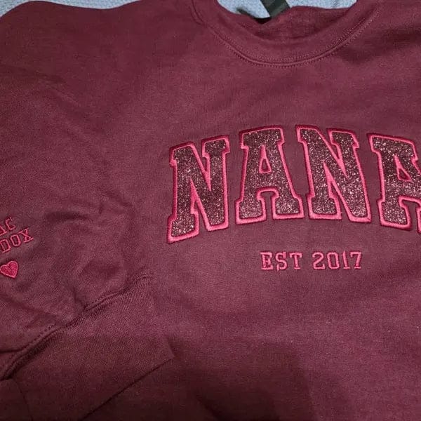 Customer photo review of Custom Embroidered Applique Glitter Mama Sweatshirt - Gift for Mom