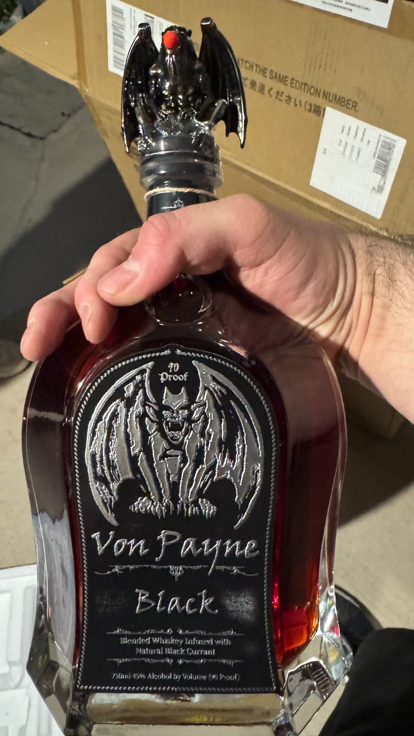 Customer photo review of Von Payne Black Blended Whiskey