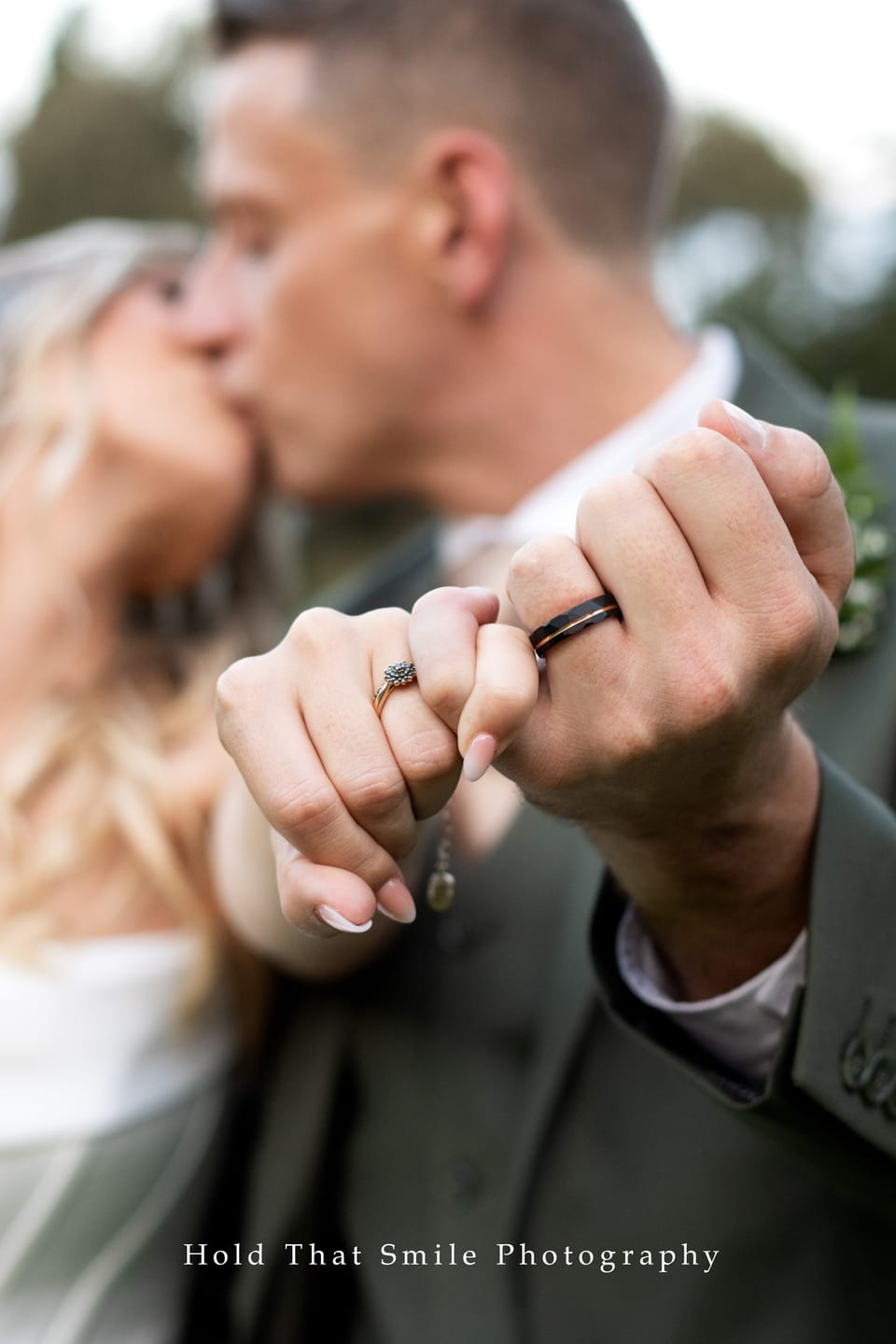 Customer photo review of The Mechanic - Black Hammered & Rose Gold Men's Tungsten Ring
