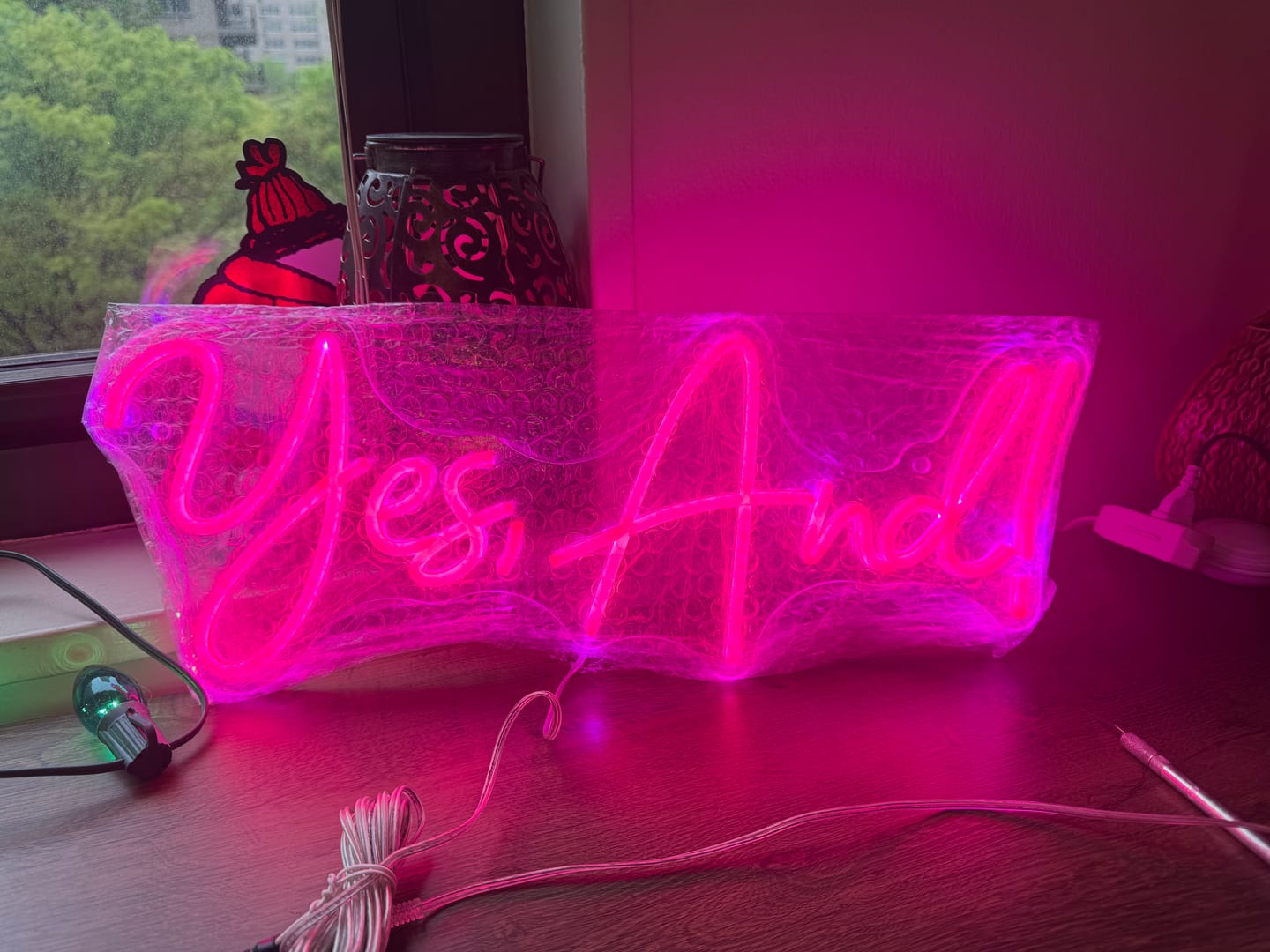 Customer photo review of Custom Neon: Yes, And!