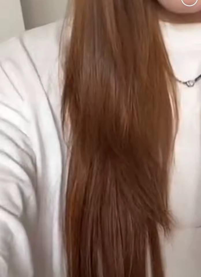 Customer photo review of Remy Clip-In Hair Extensions 100g – Straight