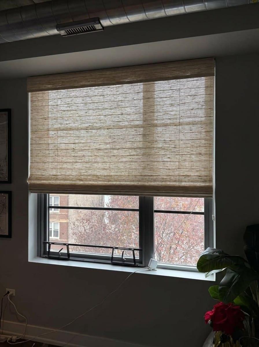 Customer photo review of Muse Handwoven Natural Jute Bamboo Shade