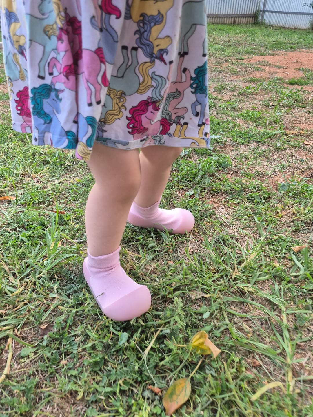 Customer photo review of Bubblegum Pre-walker Baby Sole Sox