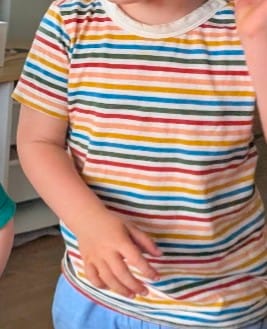 Customer photo review of Cream Rainbow Short Sleeve T Shirt