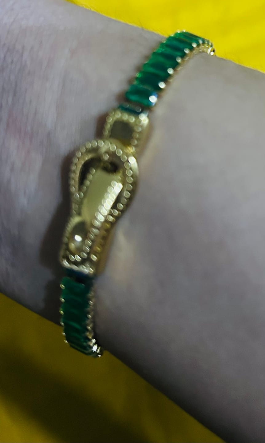 Customer photo review of Green Baguette Tennis Bracelet