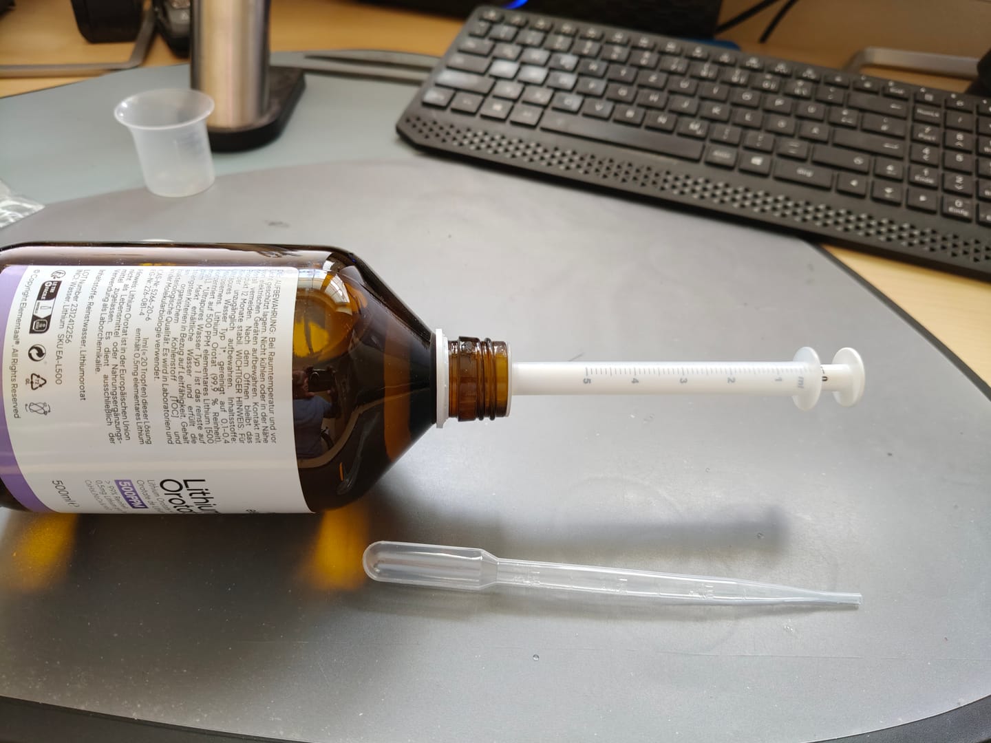 Customer photo review of Elementaal® Lithium Orotat | inkl. Dosierspritze, Messbecher & Pipette