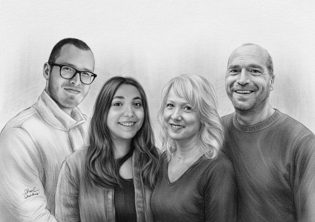 Customer photo review of Portrait Zeichnen Lassen vom Foto - Zeichnung in Bleistift oder Farbe nach Vorlage