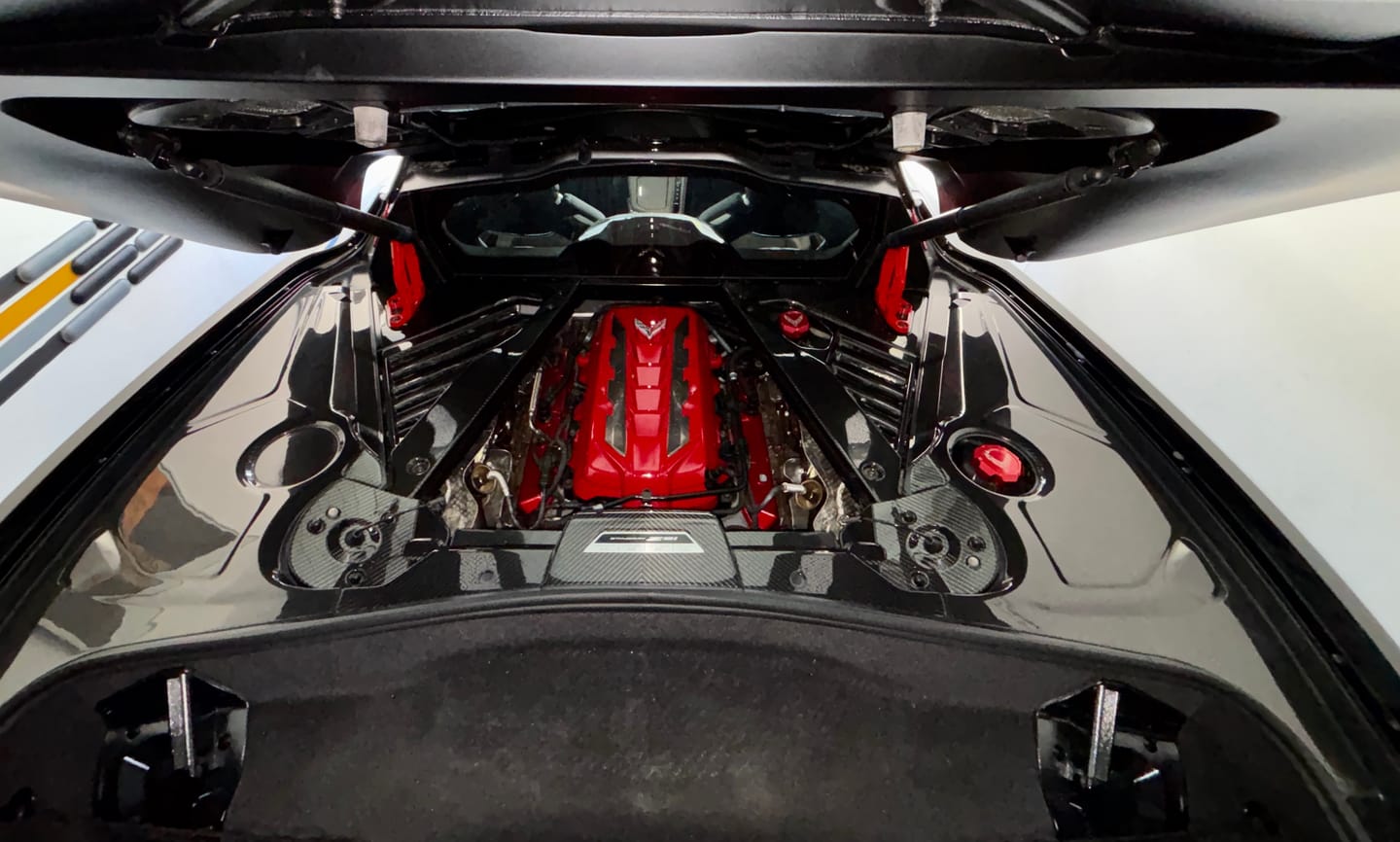 Customer photo review of Corvette C8 DRY CARBON FIBER Coupe Engine Bay Panel Cover (3-Pieces Version)