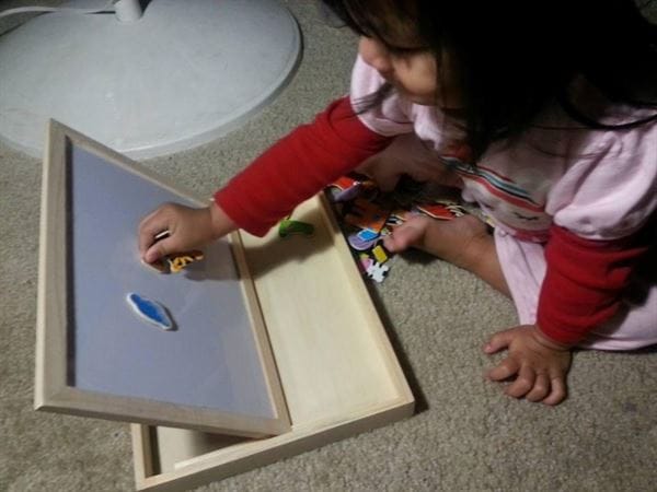 Customer photo review of Zeichentafel Kinder 2in1 | Magnettafel und Kreidetafel