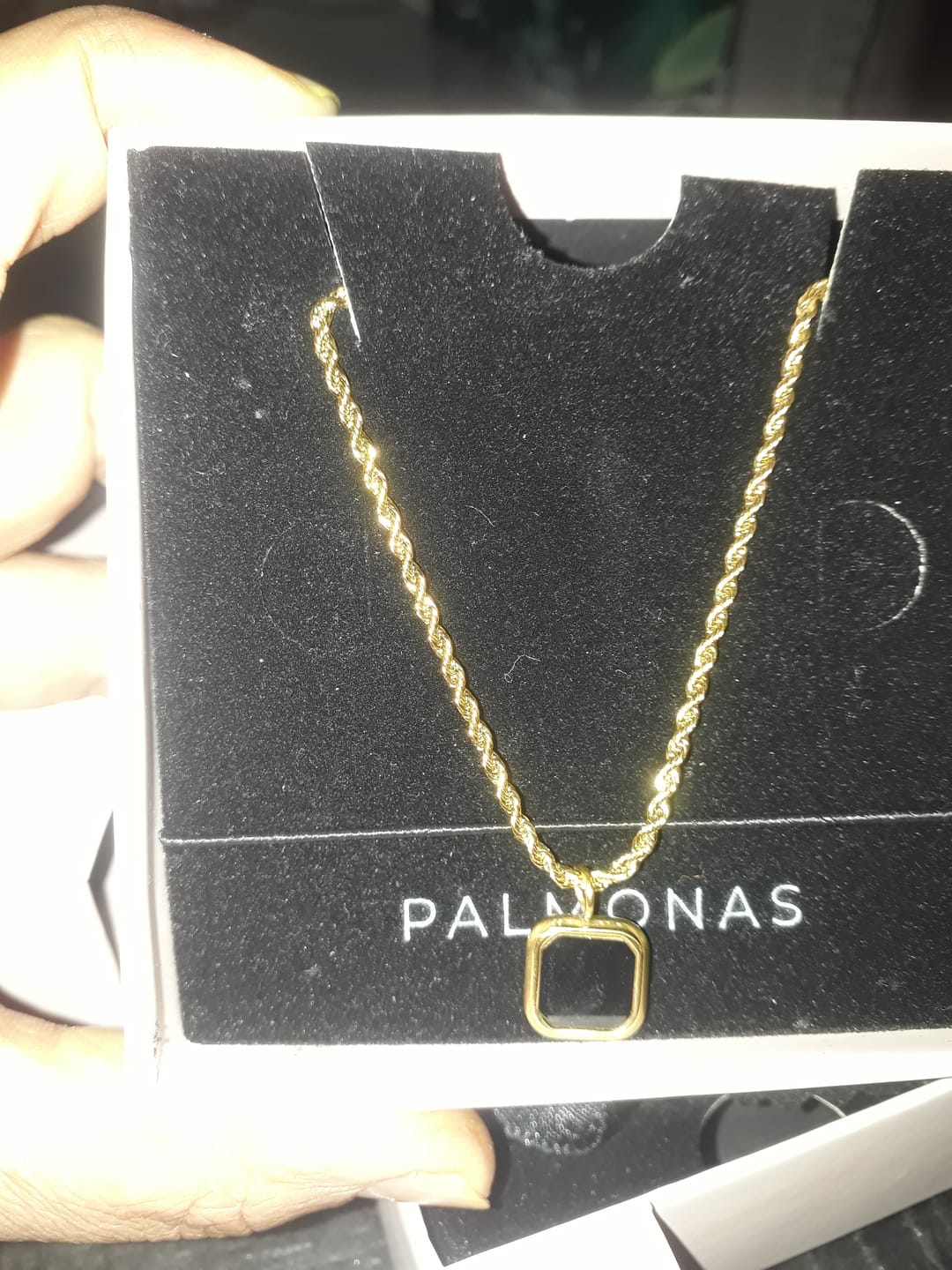 Customer photo review of Black Enamel Necklace