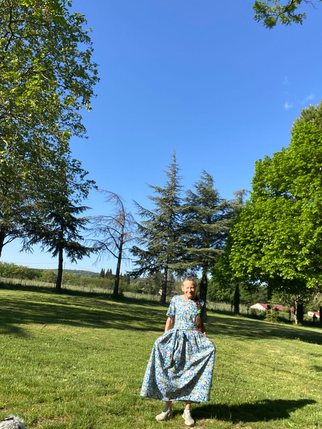 Customer photo review of Robe Louisa - Coton fleurs d'aubergine