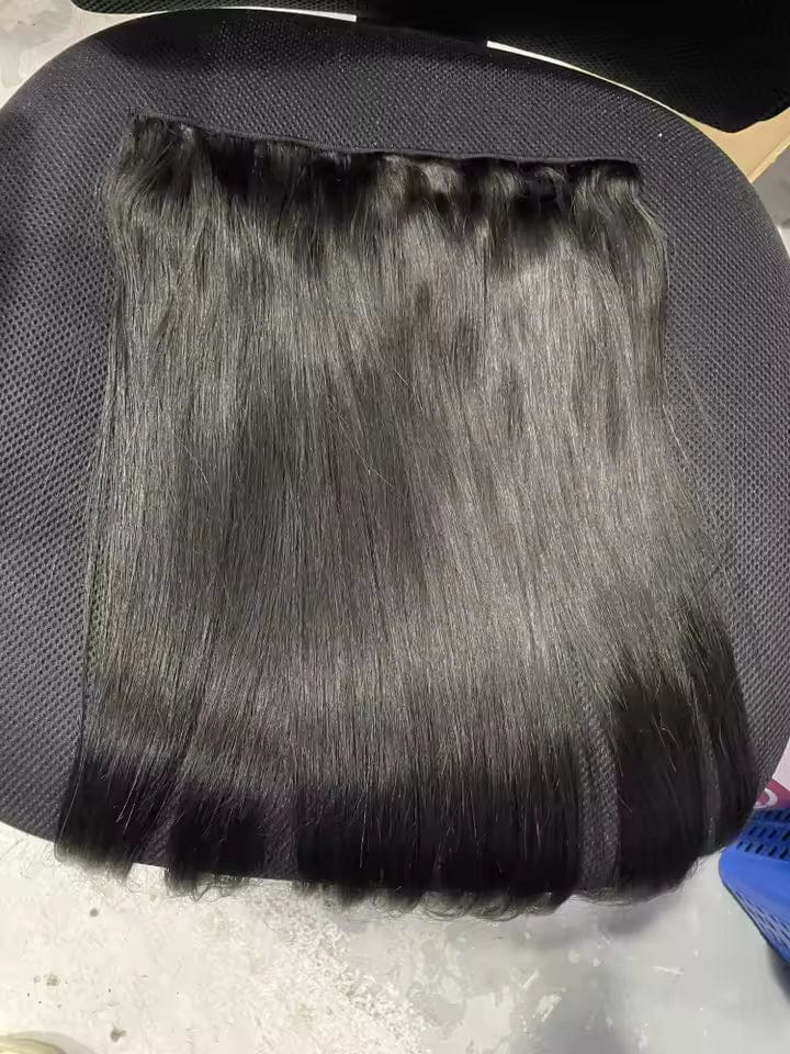 Customer photo review of Remy Clip-In Hair Extensions 100g – Straight