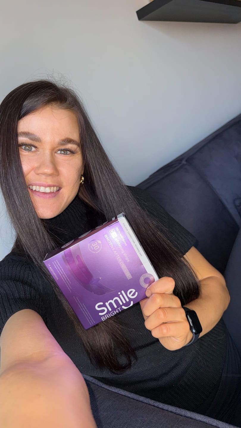 Customer photo review of V24 Violetinės Dantų Balinimo Juostelės
