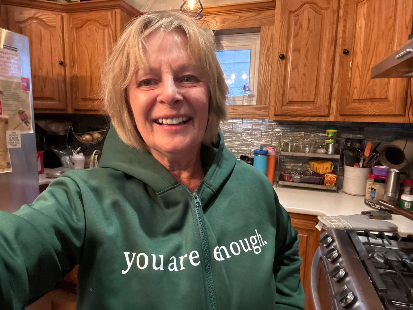 Customer photo review of The Original 'Dear Person Behind Me' Zip-Up Hoodie