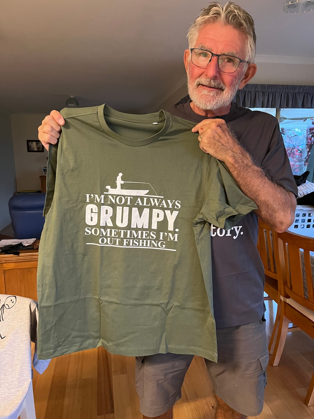 Customer photo review of Not Always Grumpy  T-Shirt