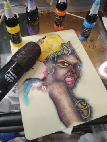 Customer photo review of Tattoo Kit - Neebol PX02 Wileless Tattoo Pen Starter Kit with Stencil Gel