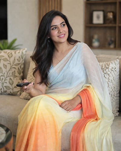 Customer photo review of Ombre Chiffon Saree with Lurex work