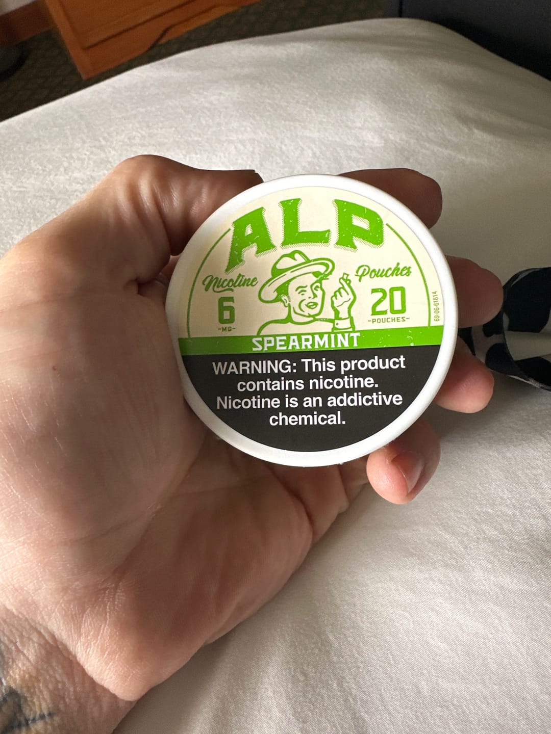 Customer photo review of Spearmint Nicotine Pouches