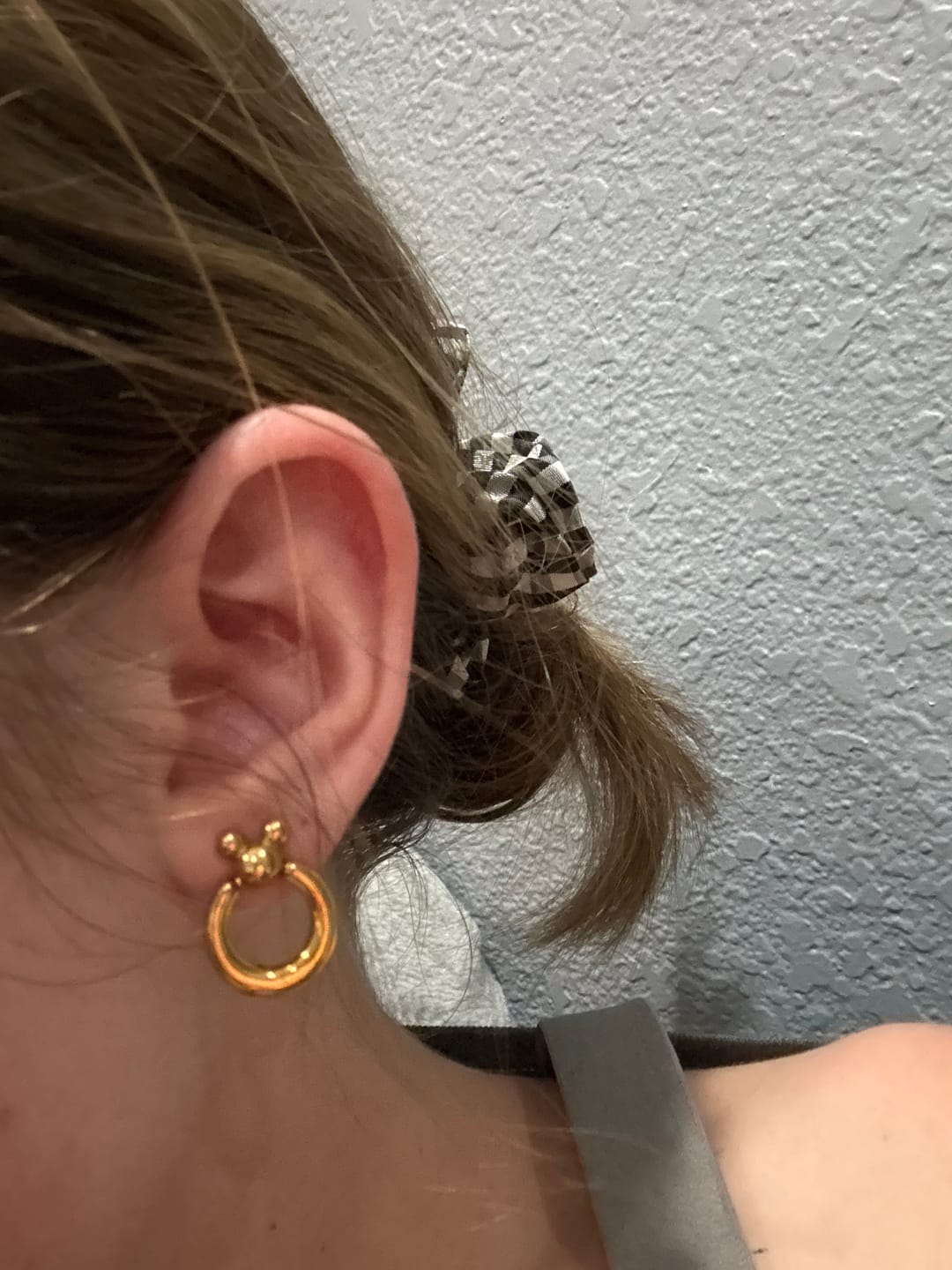Customer photo review of Mini Leader of the Club Earrings