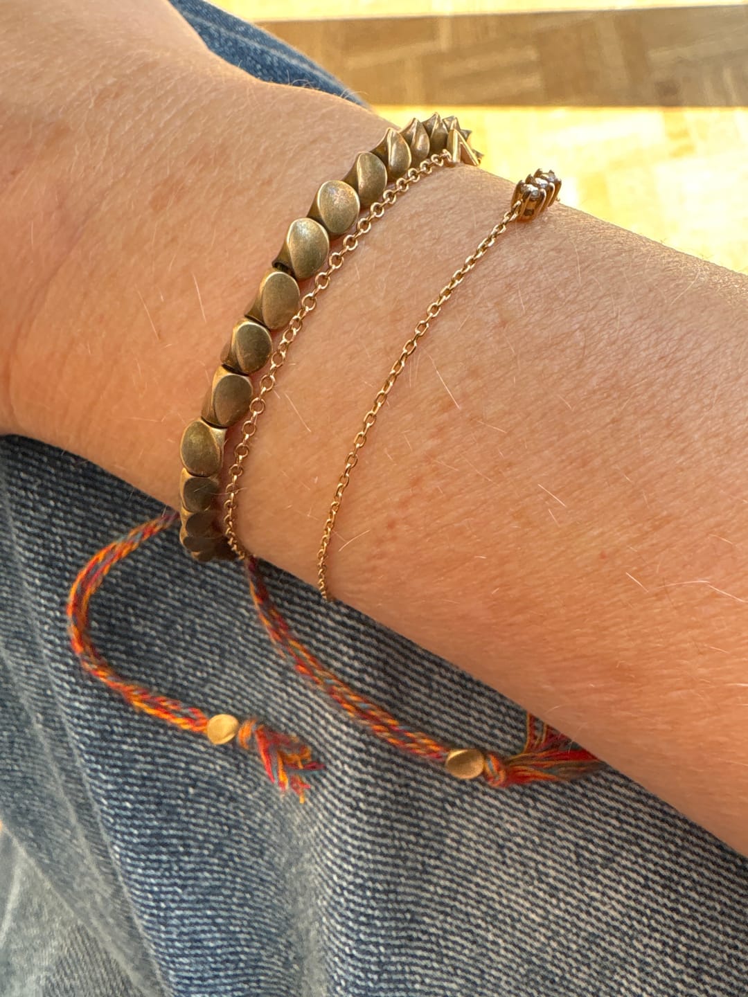 Customer photo review of Bracelet Tibétain en Perles de Cuivre