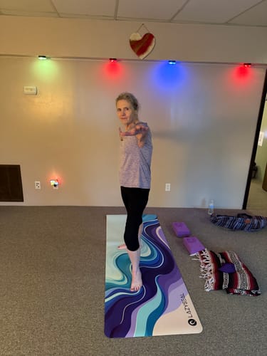 Customer photo review of TeacherPro Designer Yoga Mat 4.5mm | Ocean Waves