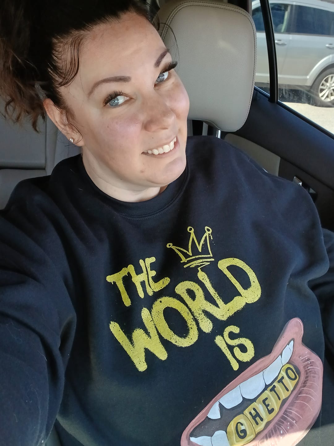 Customer photo review of The World Is Ghetto Crewneck